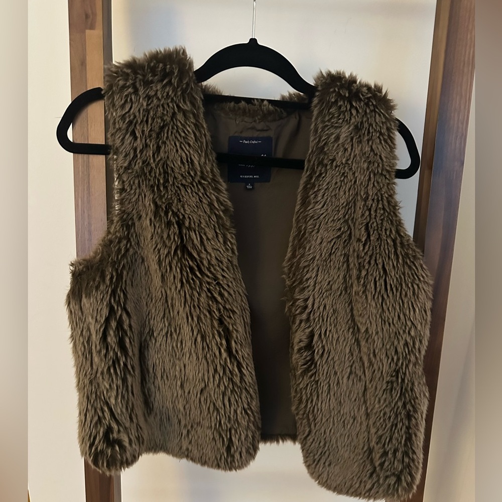 Madewell brown faux fur vest